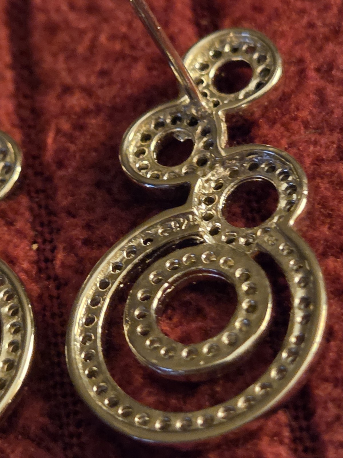 Brilliant Embers Silver 925 Polished Pavé CZ Fancy Circle Post Dangle Earrings