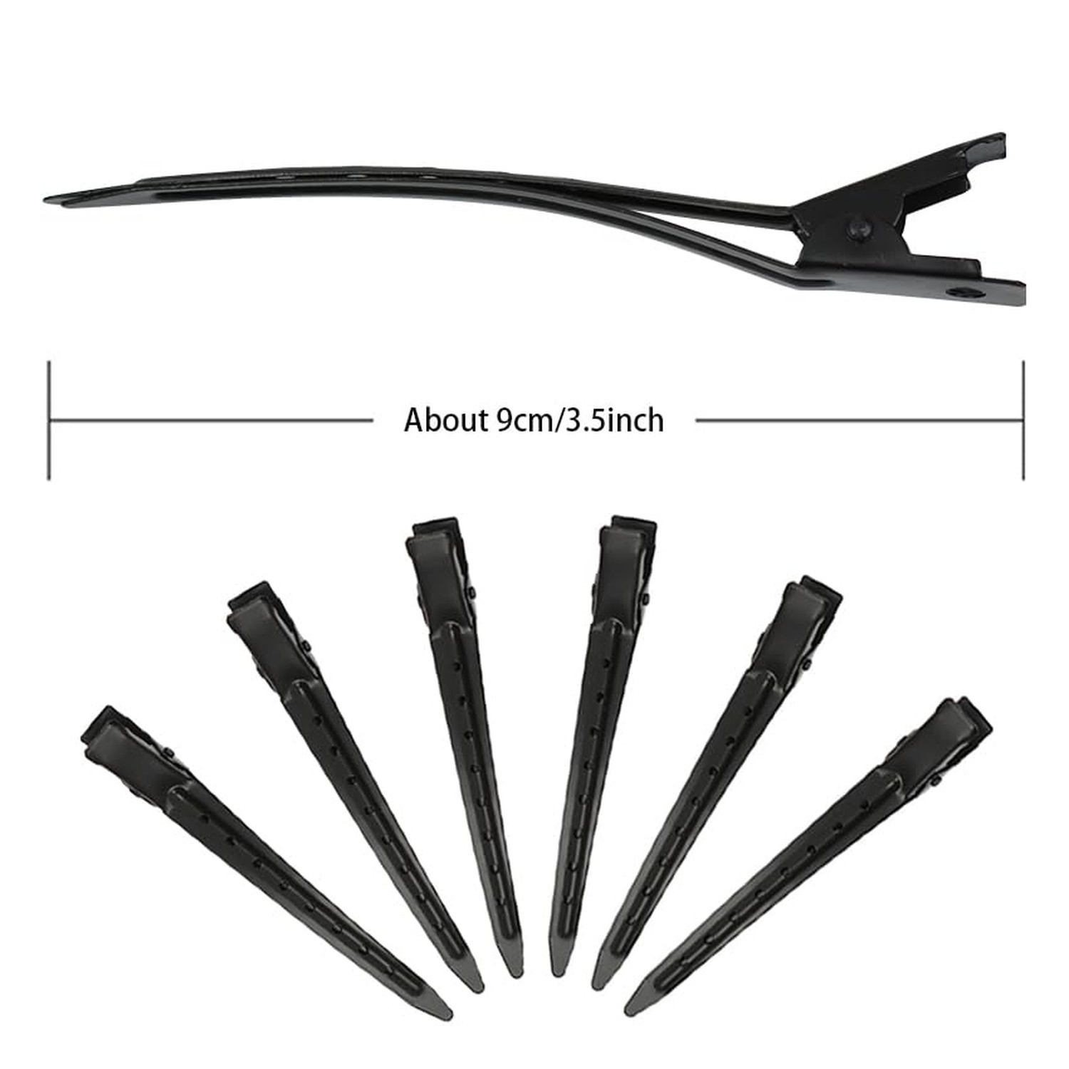 20 Pcs 3.5 Inches Duck Bill Hair Clips Black Metal Alligator Curl Clips with …