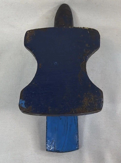 One Pound Vintage Blue And Yellow Anvil
