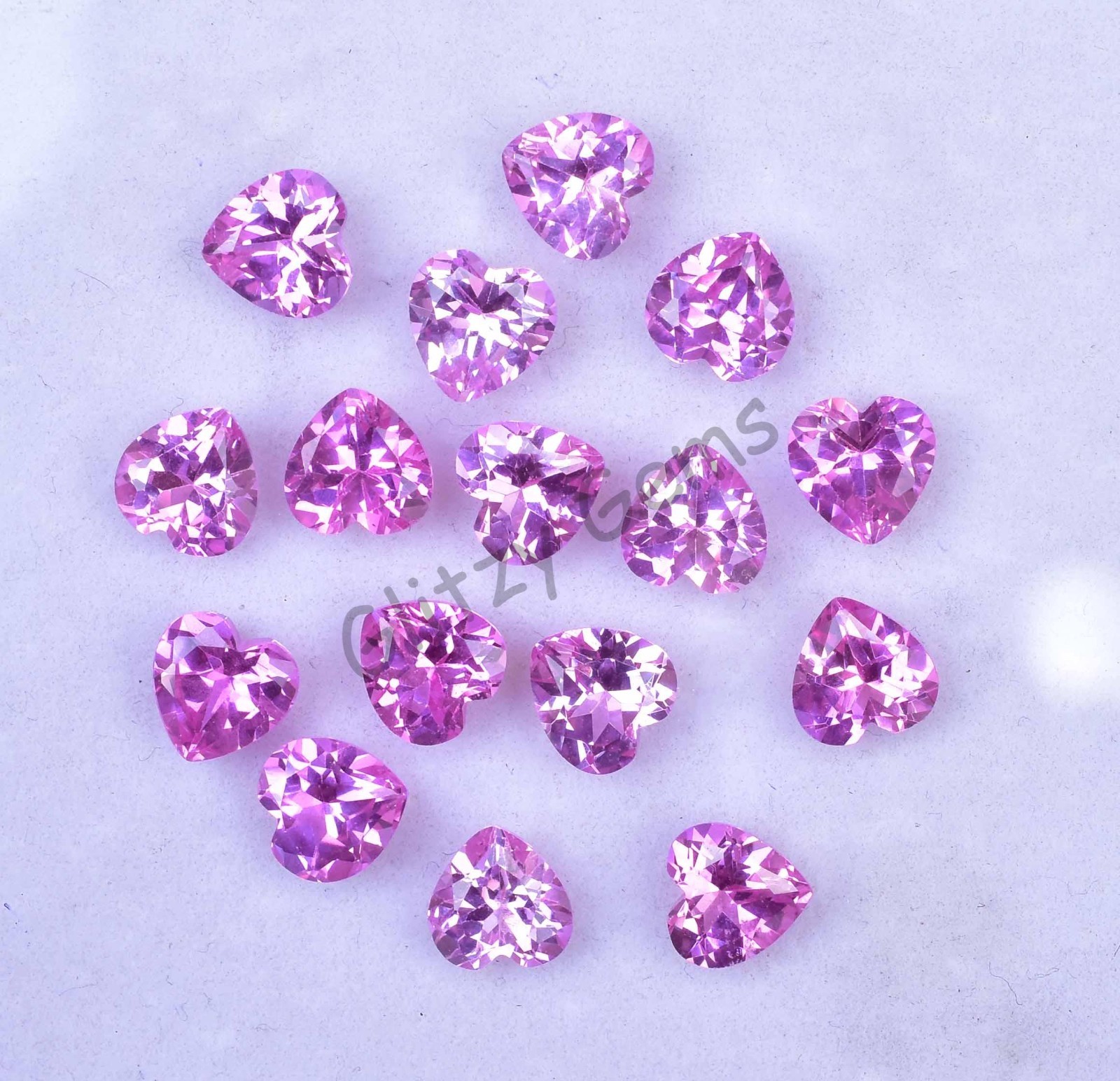 16 Pcs Natural Mogok Pink Ruby Heart 7.60 MM Certified Flawless Loose Gemstone