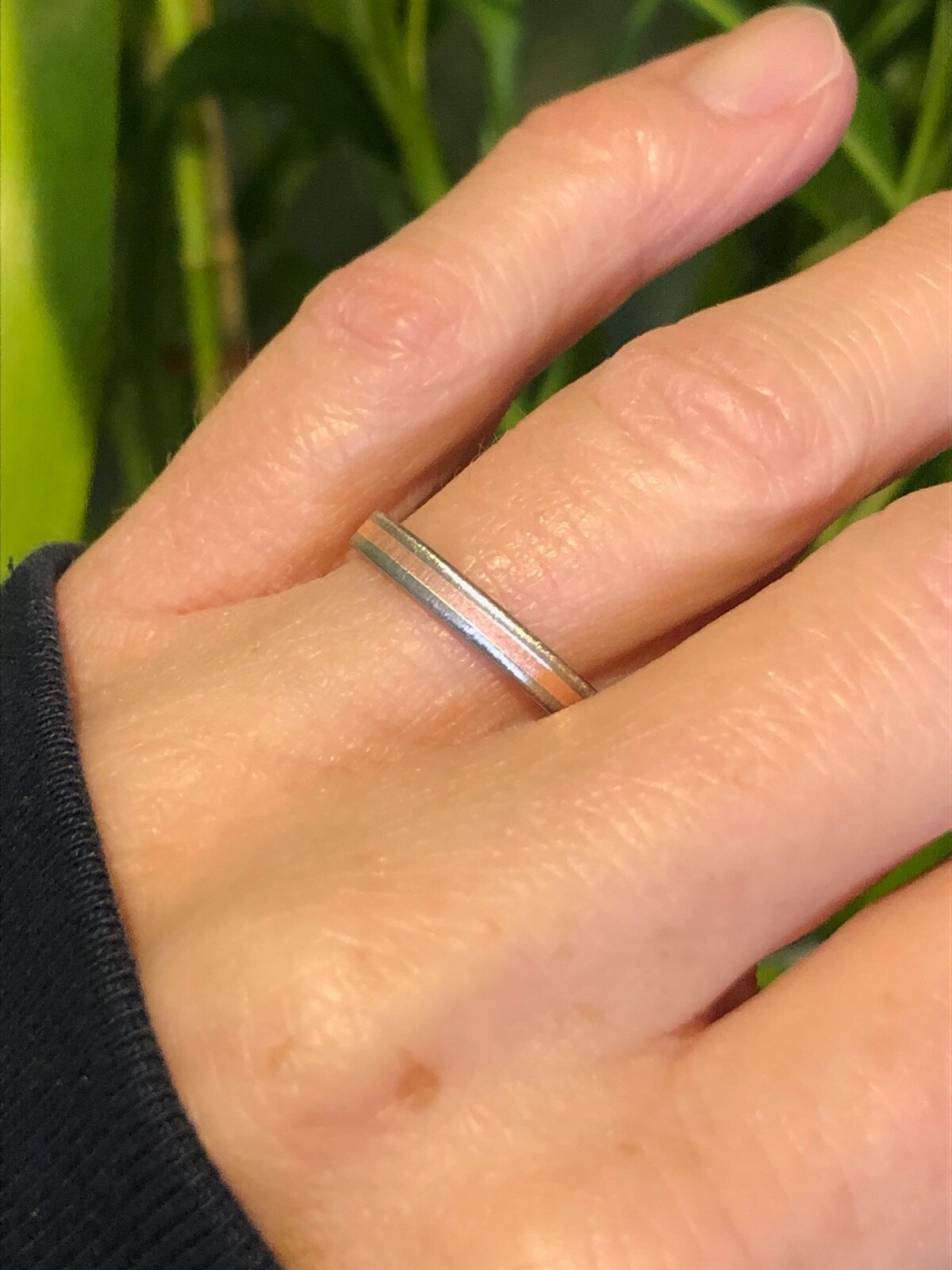 Beautiful, Frosted Finish, Copper and Titanium Band, 3mm Wide, Made to Order
