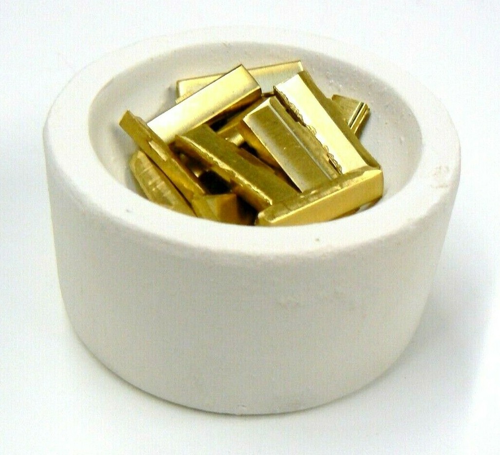Crucible Dish 7oz Torch Melting Gold Silver Round Cup Ceramic 7 Toz Italy A-1