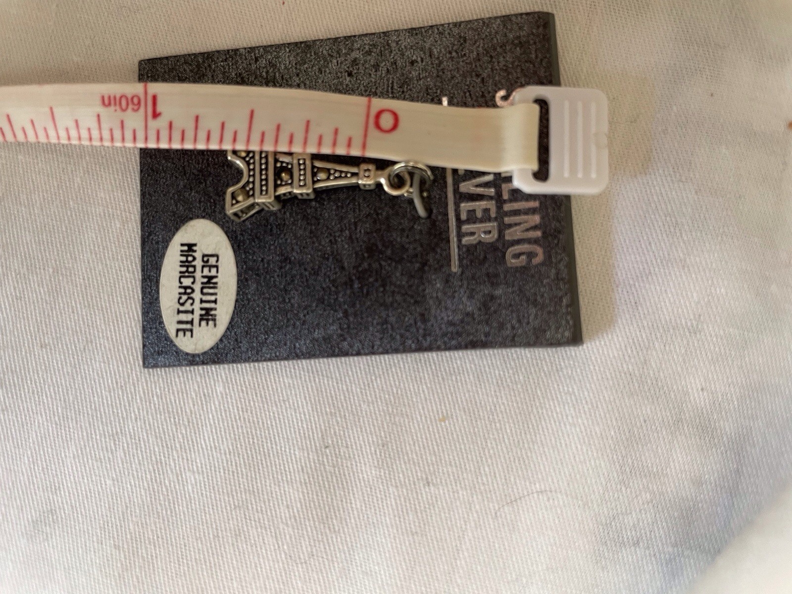 STERLING SILVER EIFFEL TOWER PARIS CHARM With Genuine Marcasite New In Package