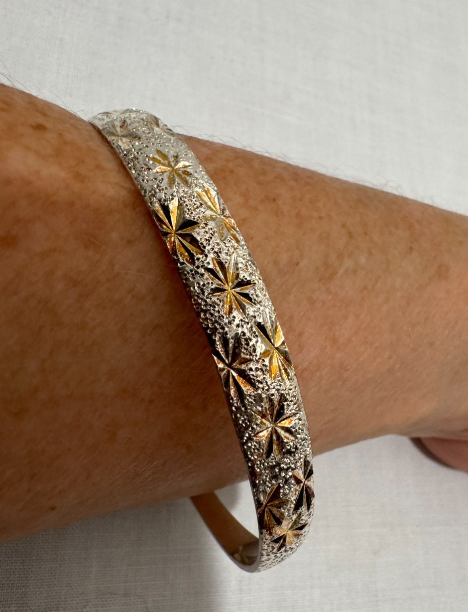 Sterling Silver Snowflake Bracelet Adjustable Engraved 925 Beautiful Wedding