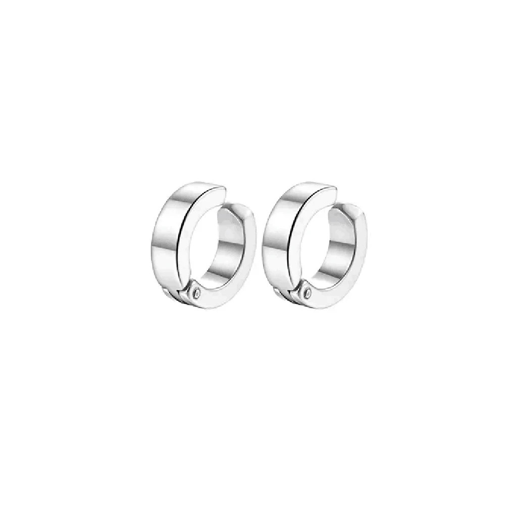 10 Pairs Magnetic Earrings Round Zircon Leaf Design Steel No Piercing Men