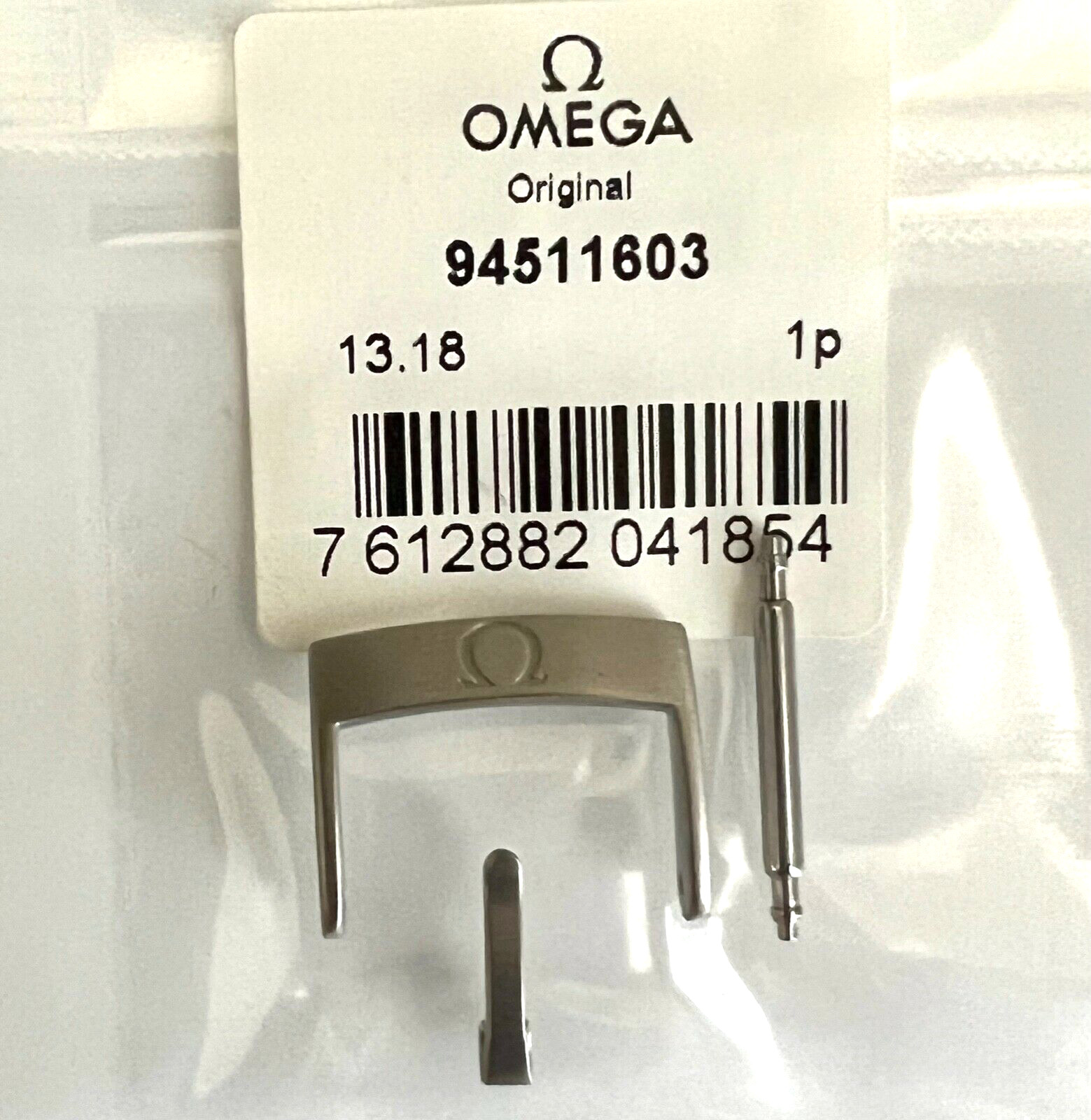ORIGINAL OMEGA 16mm BRUSHED Silver CLASP #94511603 Fits 16mm Strap at Buckle End