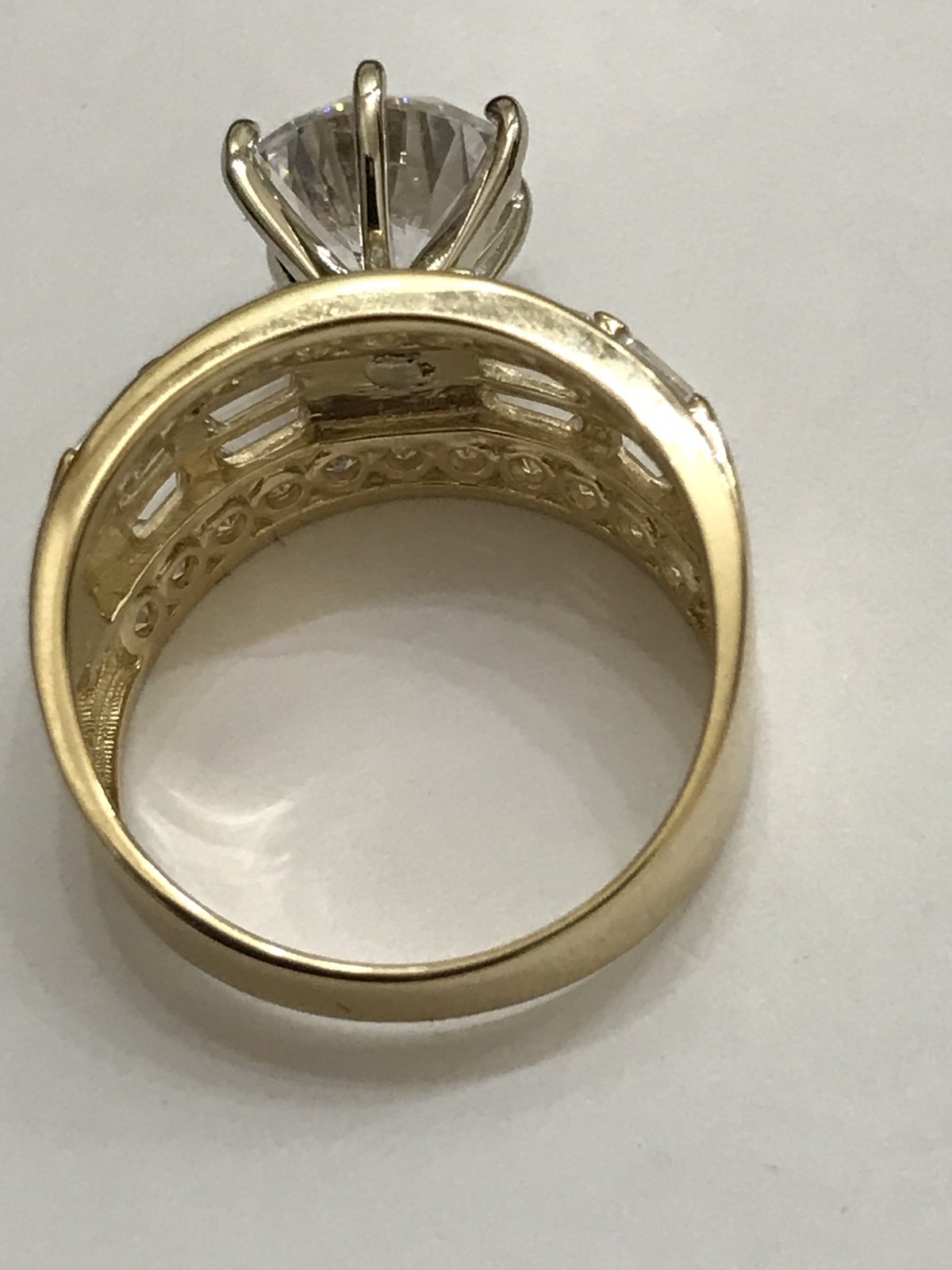 Sale GOLd Ring 14k YELLOW solid engagement Round wide thick carat size 5 ASK 4 6
