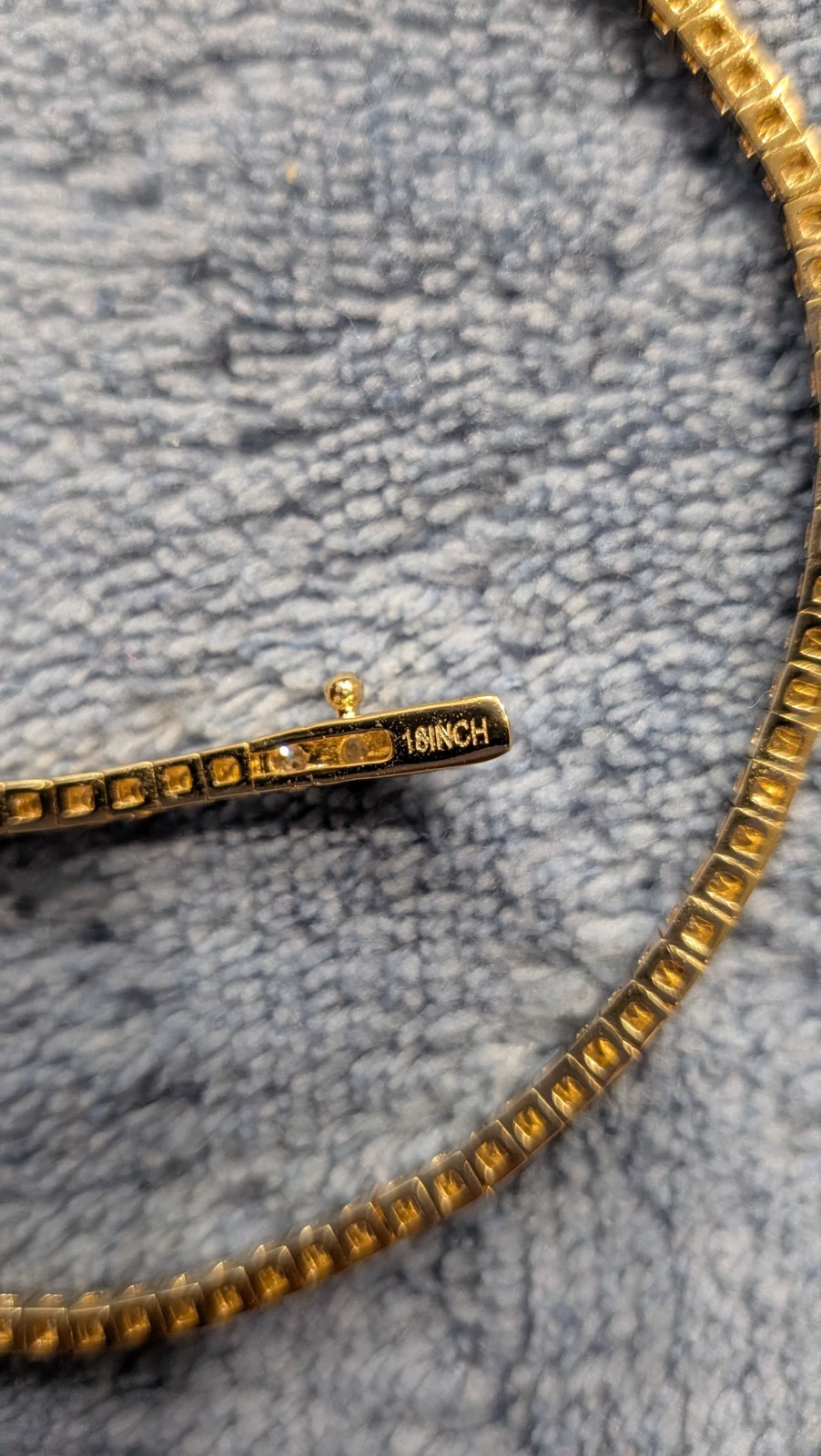 5ct Moissanite Tennis Necklace Yellow Gold Plated 2mm×18″