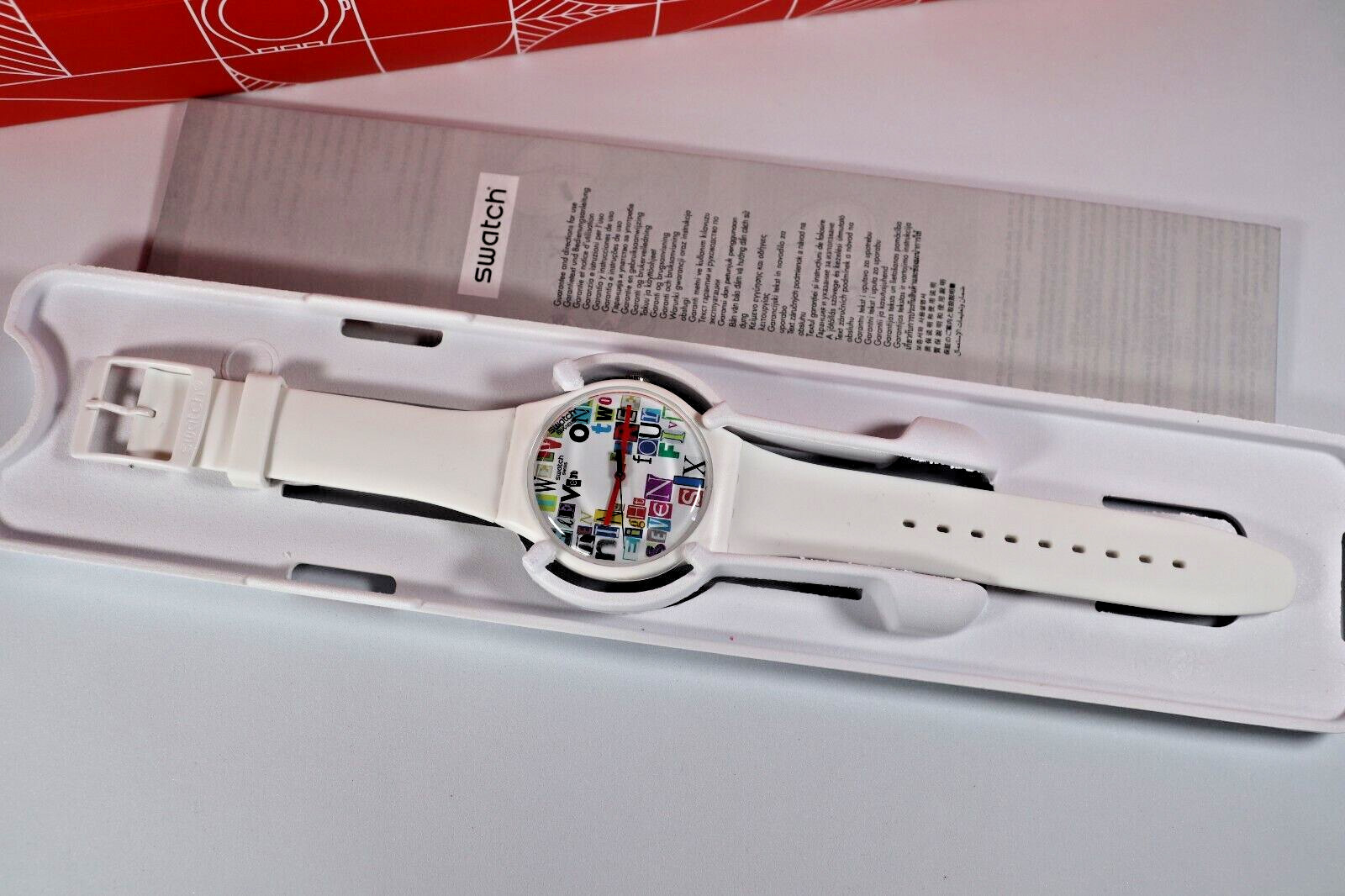 SWATCH SWISS MADE, MODEL MULTI COLLAGE, SUOW132 NEW WHITE DIAL QUARTZ UNISEX