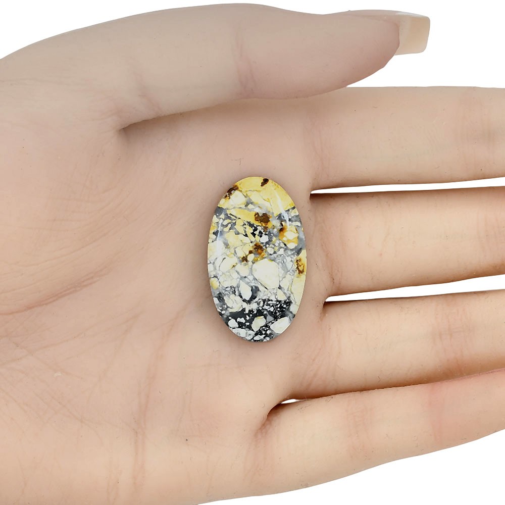 Natural Maligano Jasper 29.74×17.85×5.1 mm Oval Polished Gemstone LS03186-53
