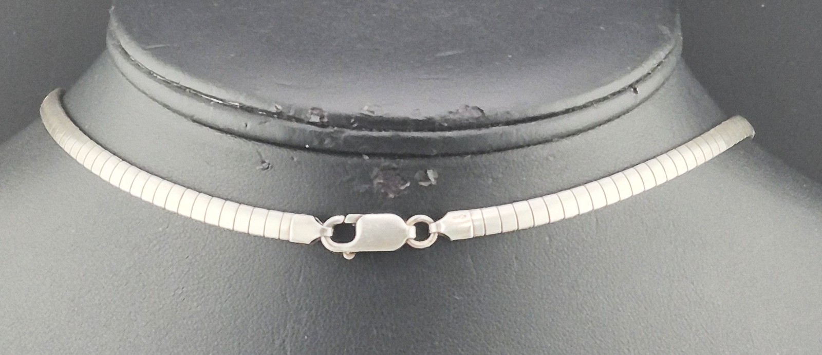 Vintage 4mm Flat Snake Link Sterling Silver Chain Choker Necklace 16″