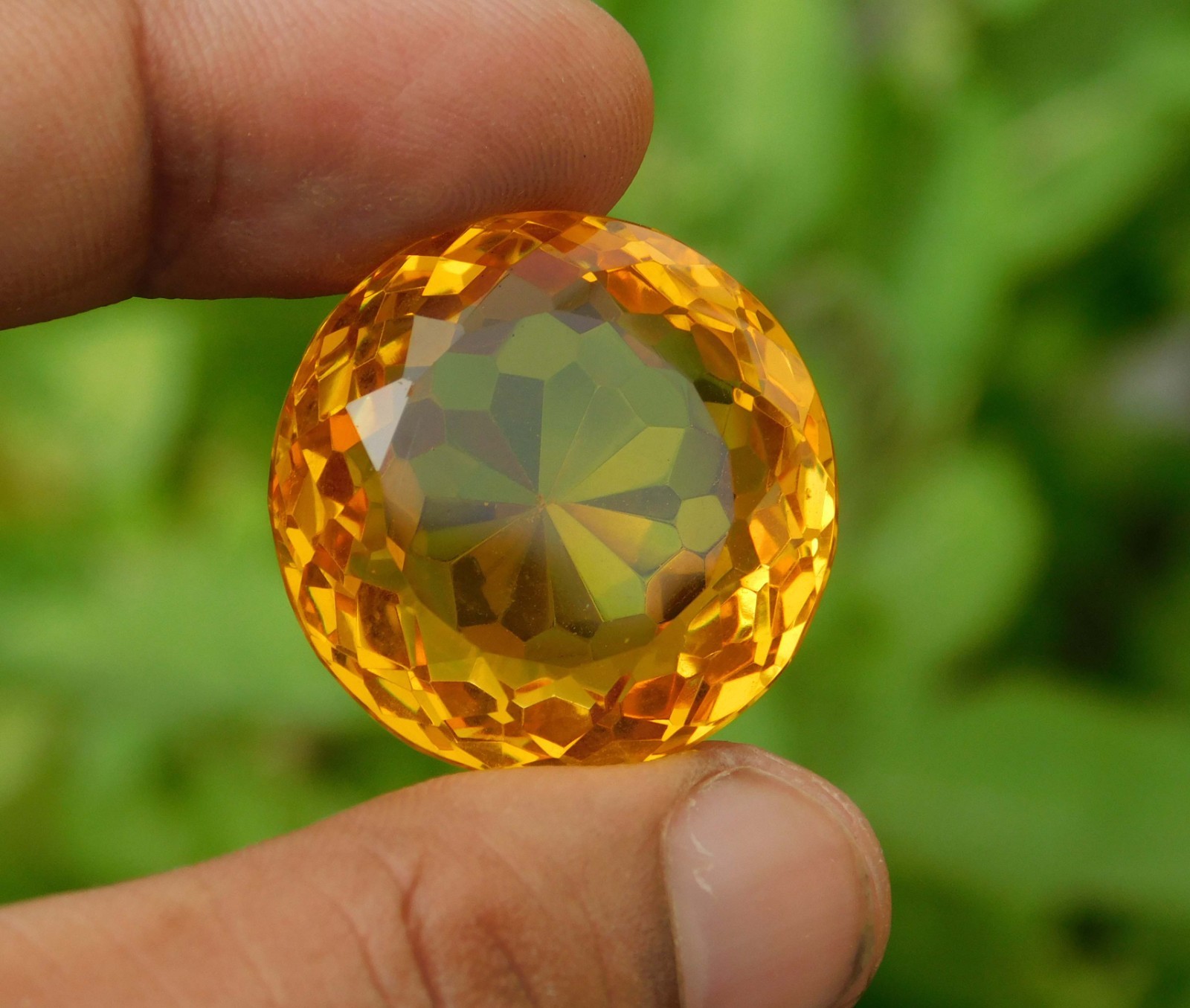Certified 85.15Ct Natural Brazilian Round Cut Yellow Citrine Loose Gemstone