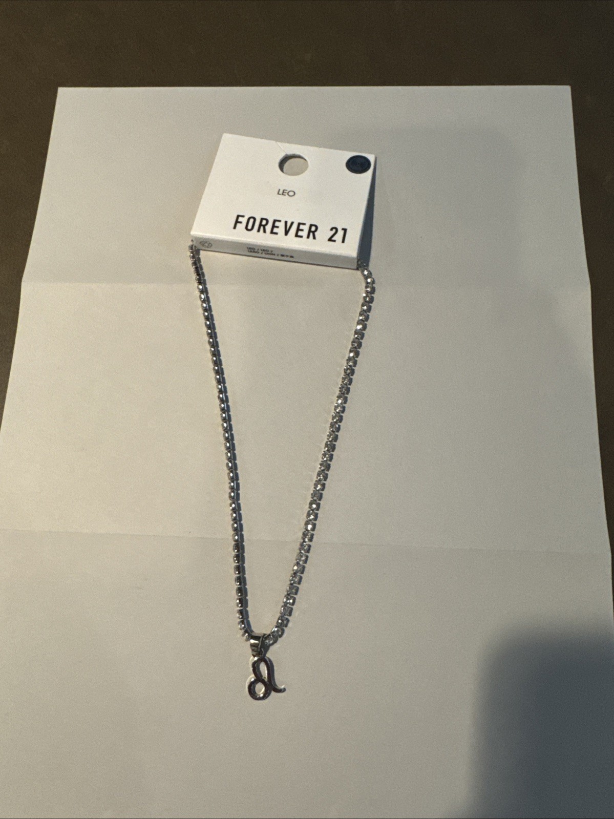 Zodiac sign necklace, silver .