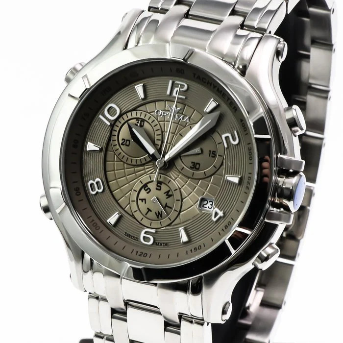 Optima – Swiss Chronograph Watch – OSC301-SS-2 Quartz Chronograph 47 mm