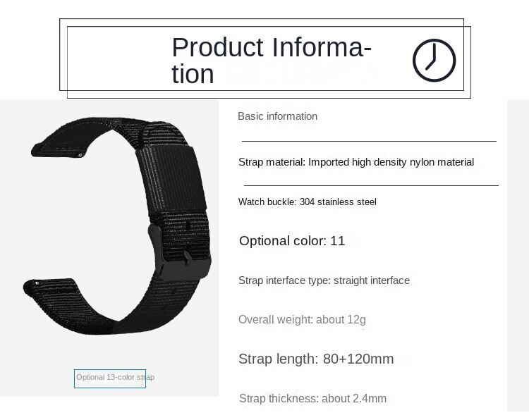 High Quality Nylon Canvas Watch Strap Band sports 18/20/22/24mm Quick Release