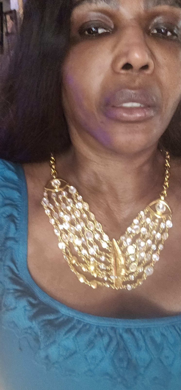Schiaparelli Multi Strand Cz Necklace