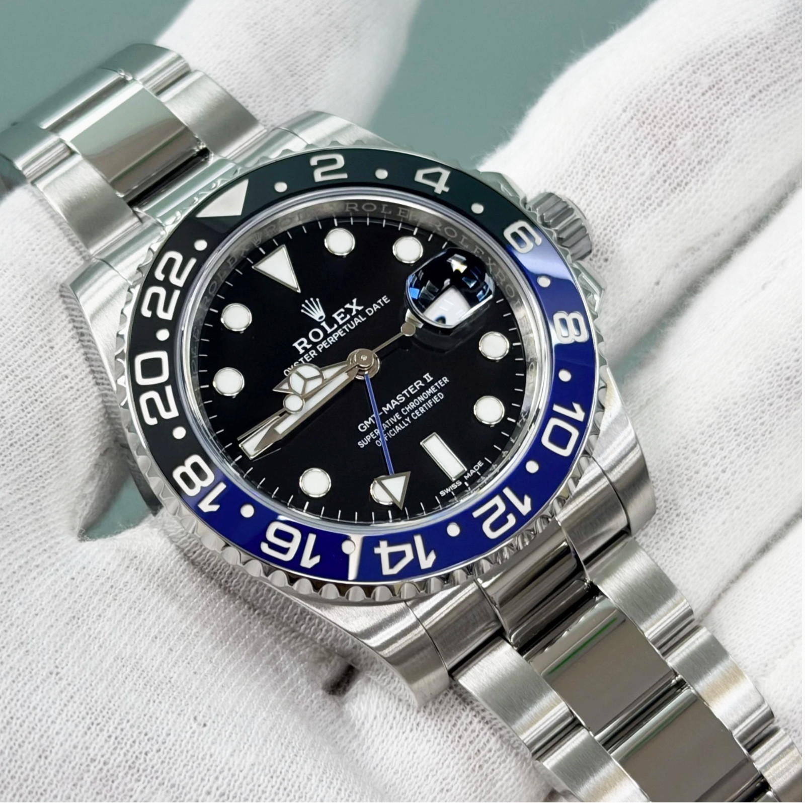 Rolex GMT Master II Batman 116710BLNR Black Blue Ceramic Bezel Steel Box Papers