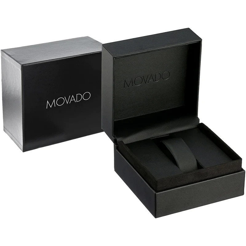 Movado Ultra Slim 0607091 Leather Strap Black Dial Women’s Watch ⌚