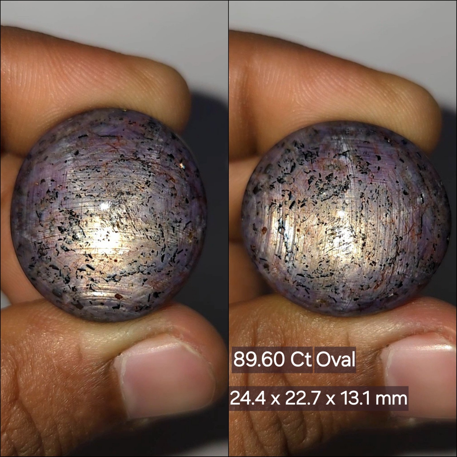 Natural 89.60 ct Star Sapphire Purple Oval Cabochon untreated loose gemstone