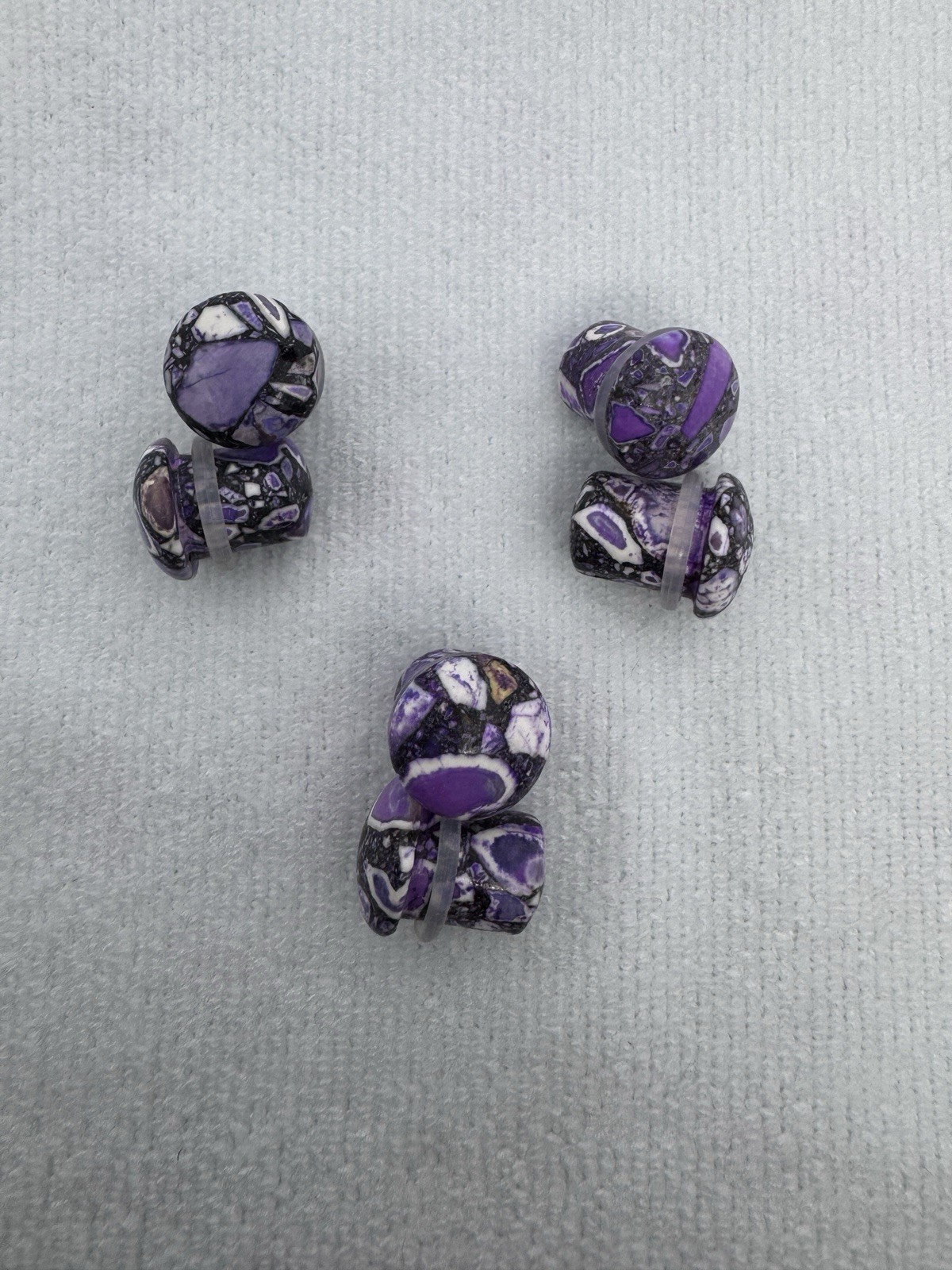 8 Pair 00g 10mm Natural Stone Ear Gauges Explorer Collection