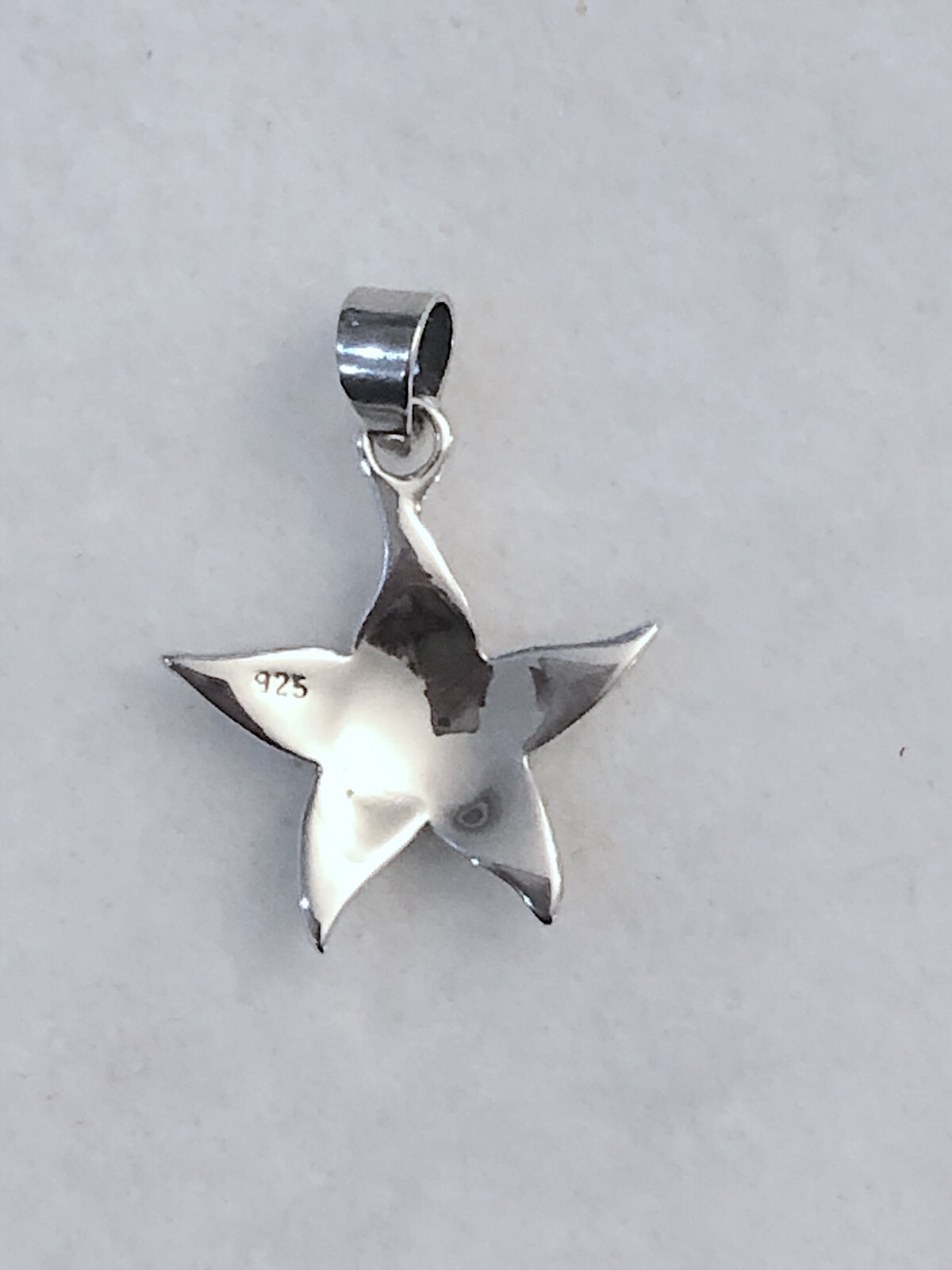Wildthings Sterling Silver Starfish Pendant w/Faceted Aqua Crystal Stones