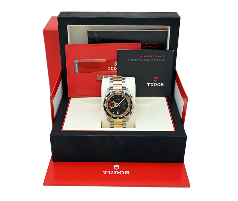 Tudor Grantour Fly Back Chronograph 20551N 18K Gold and Stainless Steel Watch