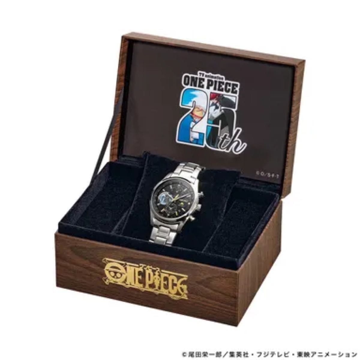SEIKO One Piece 25th Anniversary Chronograph Watch Luffy Shanks w/Wooden Box