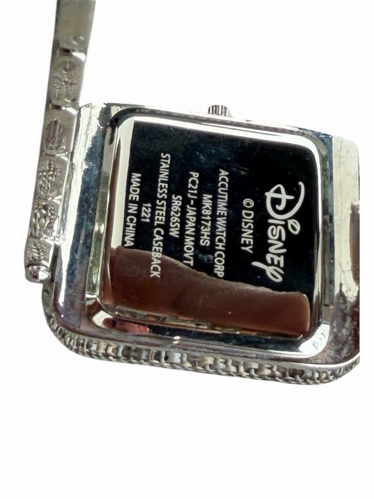 Disney Accutime Mickey Mouse Watch Two Tone Silver Gold Rhinestone Bezel Boxed