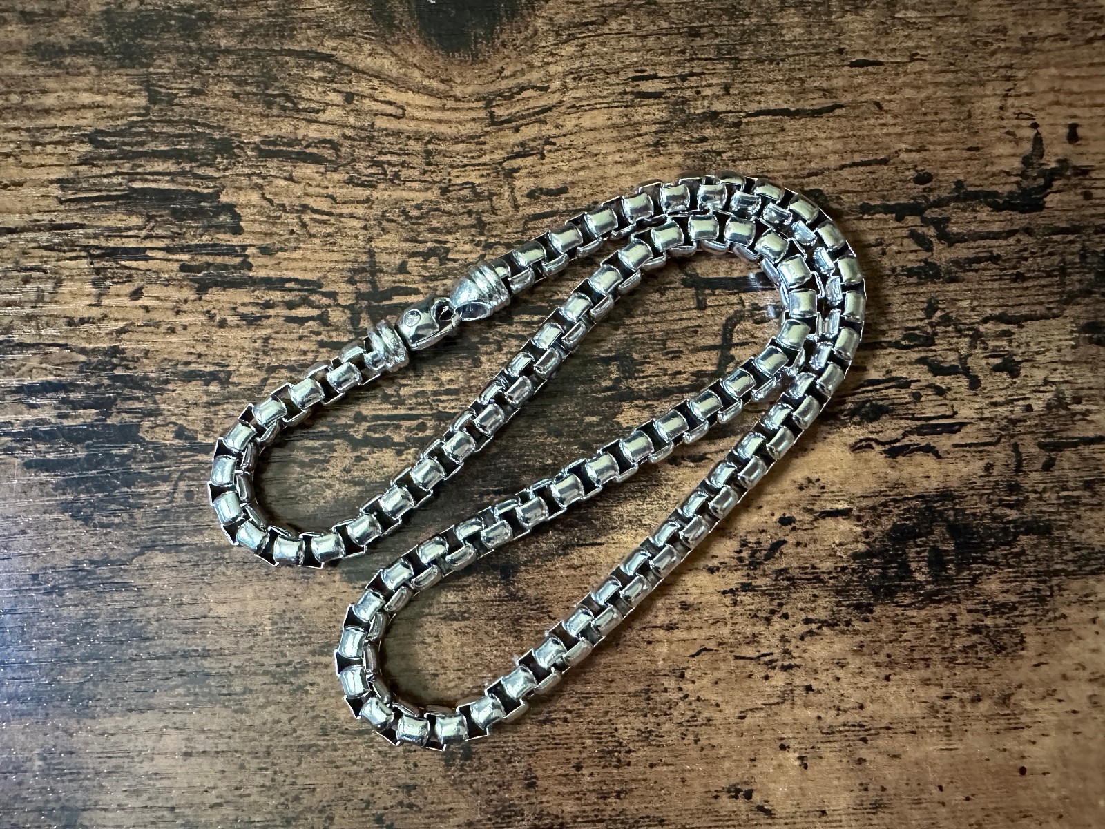 David Yurman Box Chain Necklace in Sterling Silver – 7.3mm – 20″ – FREE SHIP