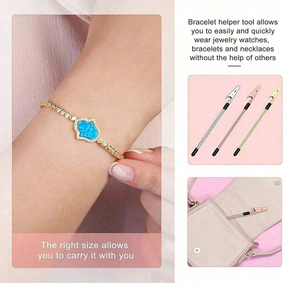 1PC Bracelet Clasp Helper Tool Metal Jewelry Fastener Hook Watch Band Assistant