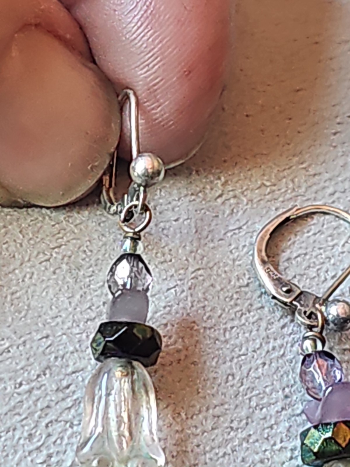 CHARM STERLING SILVER AQUAMARINE LEMON LAVENDER QUARTZ ARTISAN EARRINGS