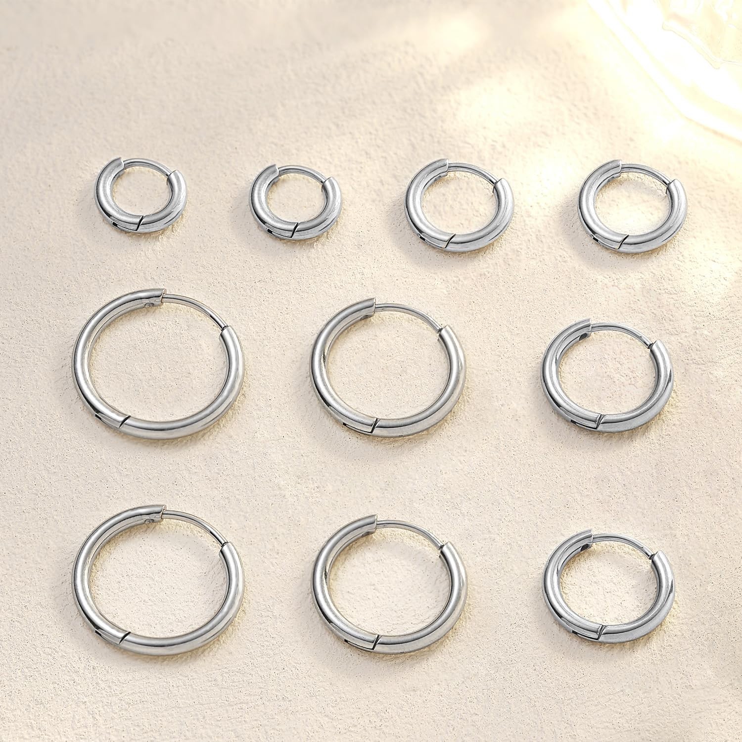 316L Surgical Steel Huggie Hoop Earrings | Dainty Pave Cubic Zirconia Cartila…