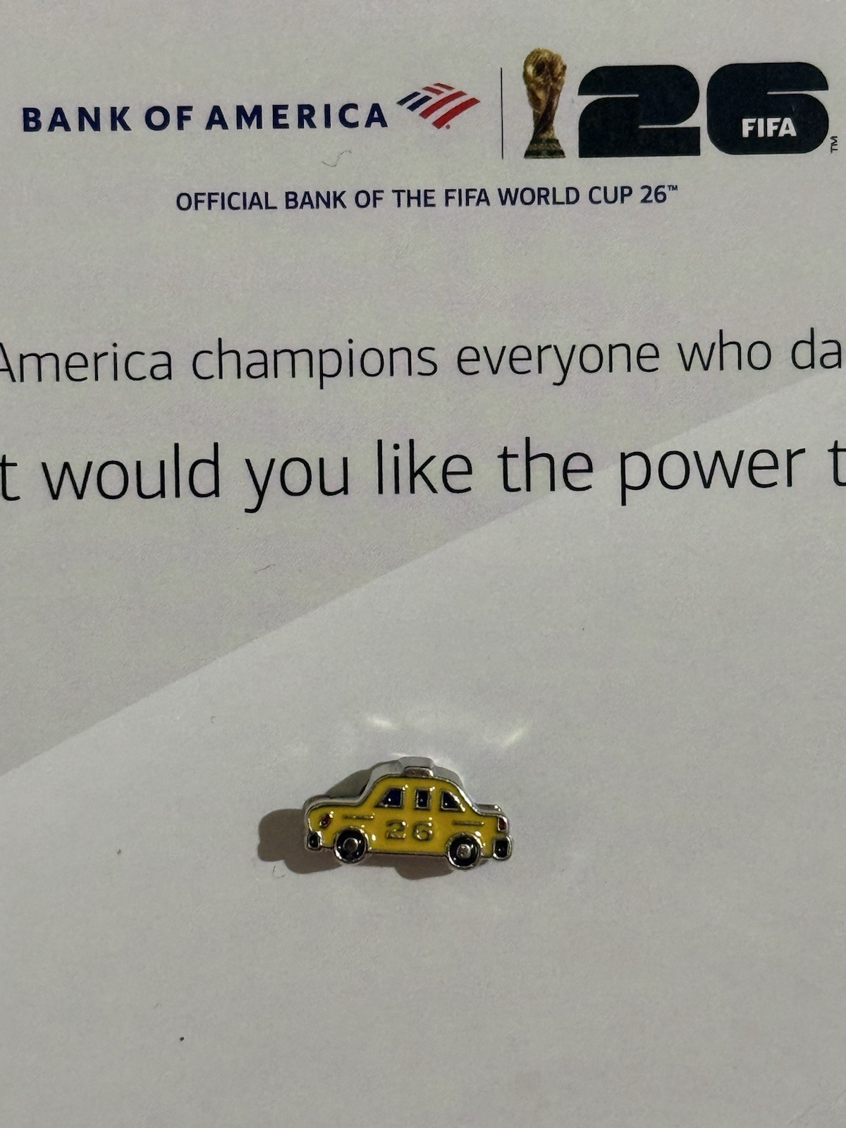 FIFA World Cup Bank of America New York City Taxi Charm