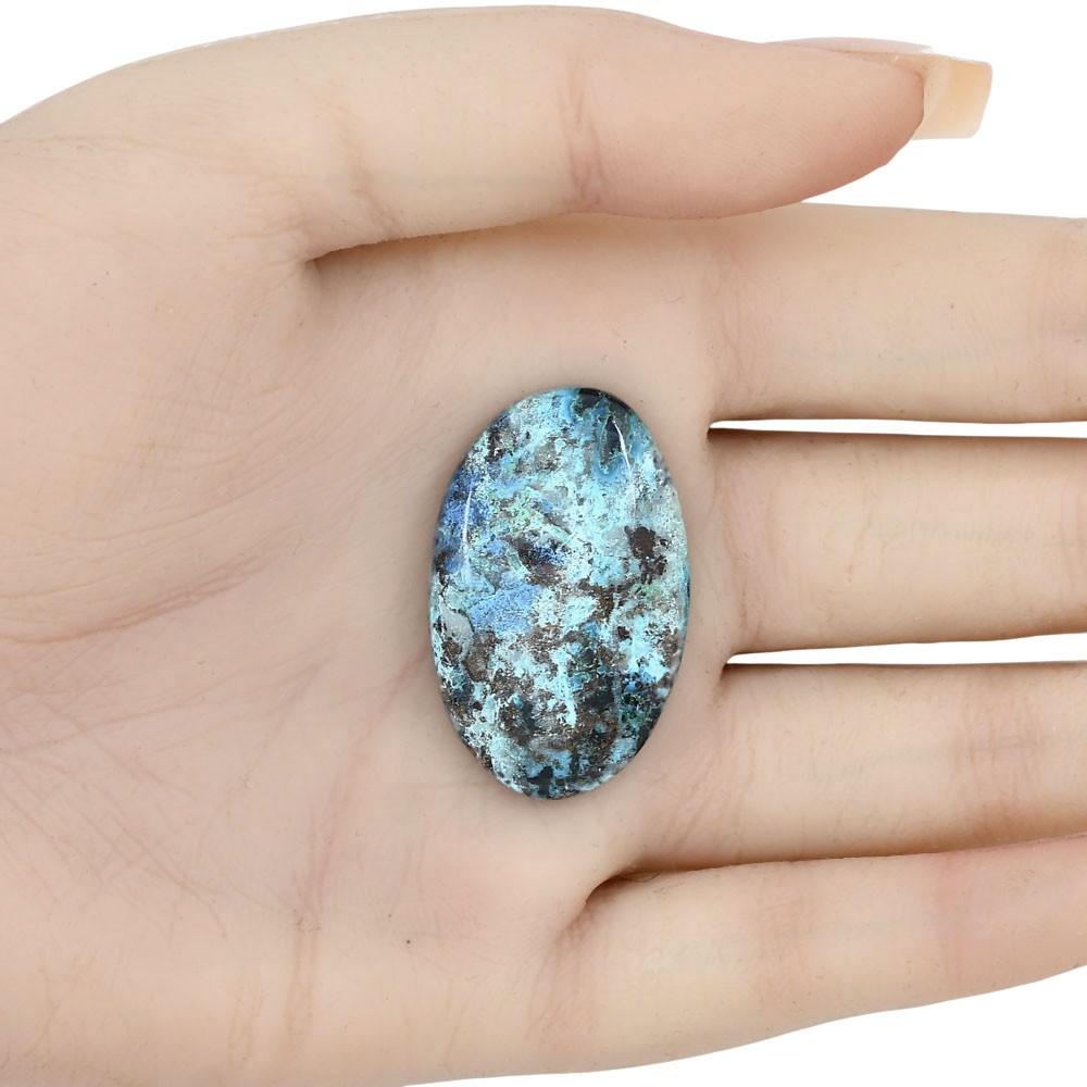 Natural Shattuckite 34.31×21.76×5.8 mm Oval Shape Polished Gemstone LS02534-39