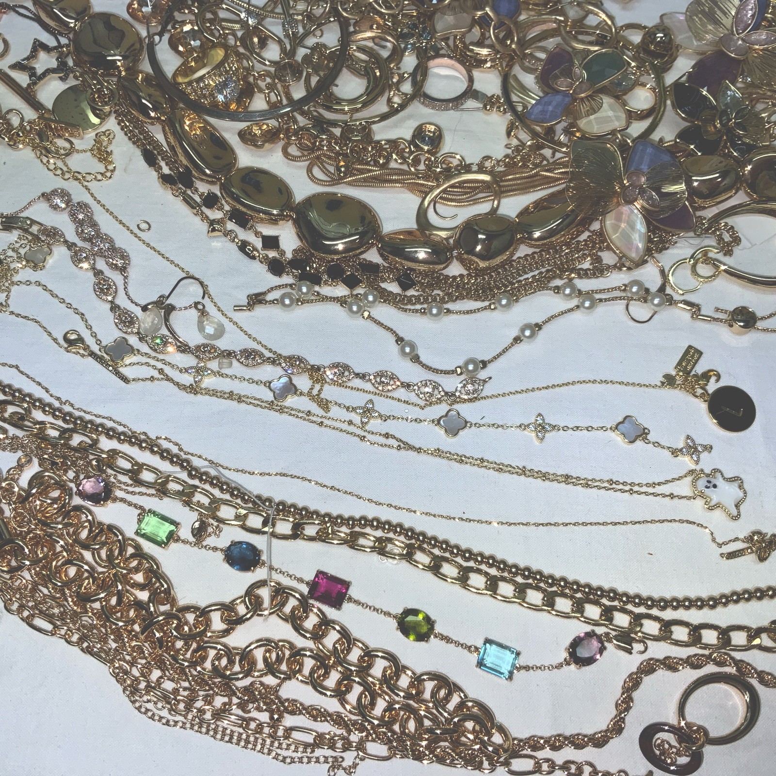 Jewelry Craft Repair Lot Junk Mixed Scrap Chains Beads Metal Plastic 7lb. 8oz.