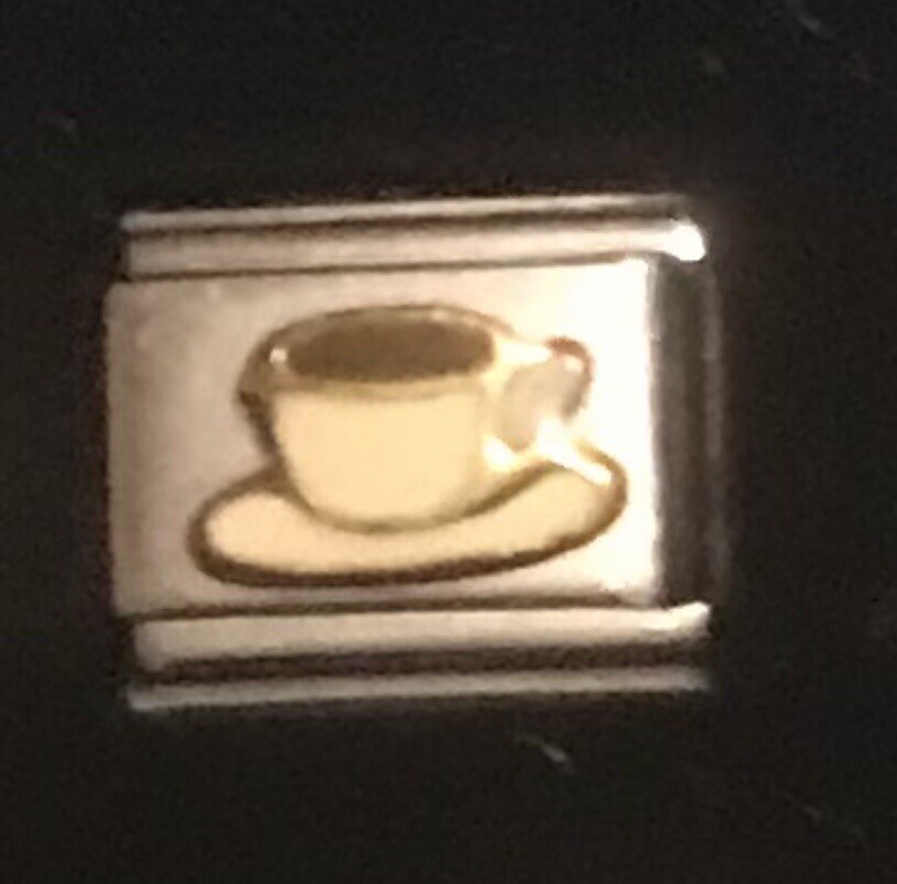 Coffee Tea Cup Wholesale Italian Charm Enamel Link 9MM K19 Style WC