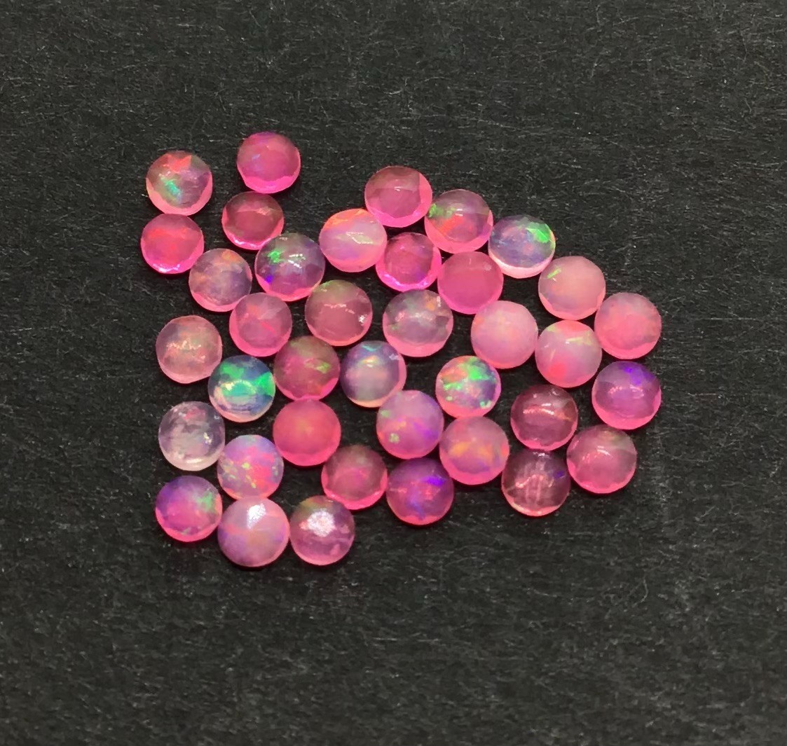 AAA Natural Ethiopian Pink Fire Opal Round Cut Loose Gemstone For All Jewelry