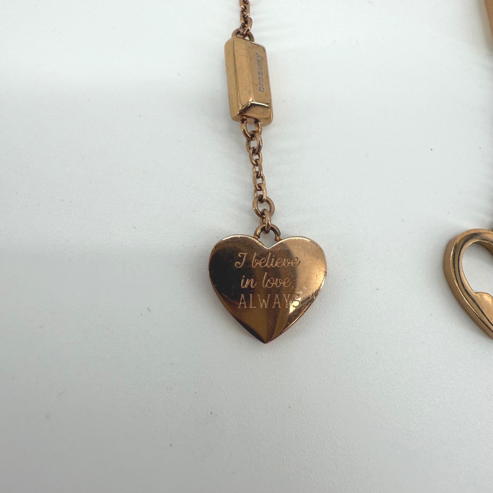 Brosway Chant Rose Gold Heart Drop Earrings Dangle Crystal Accent BAH24 NEW