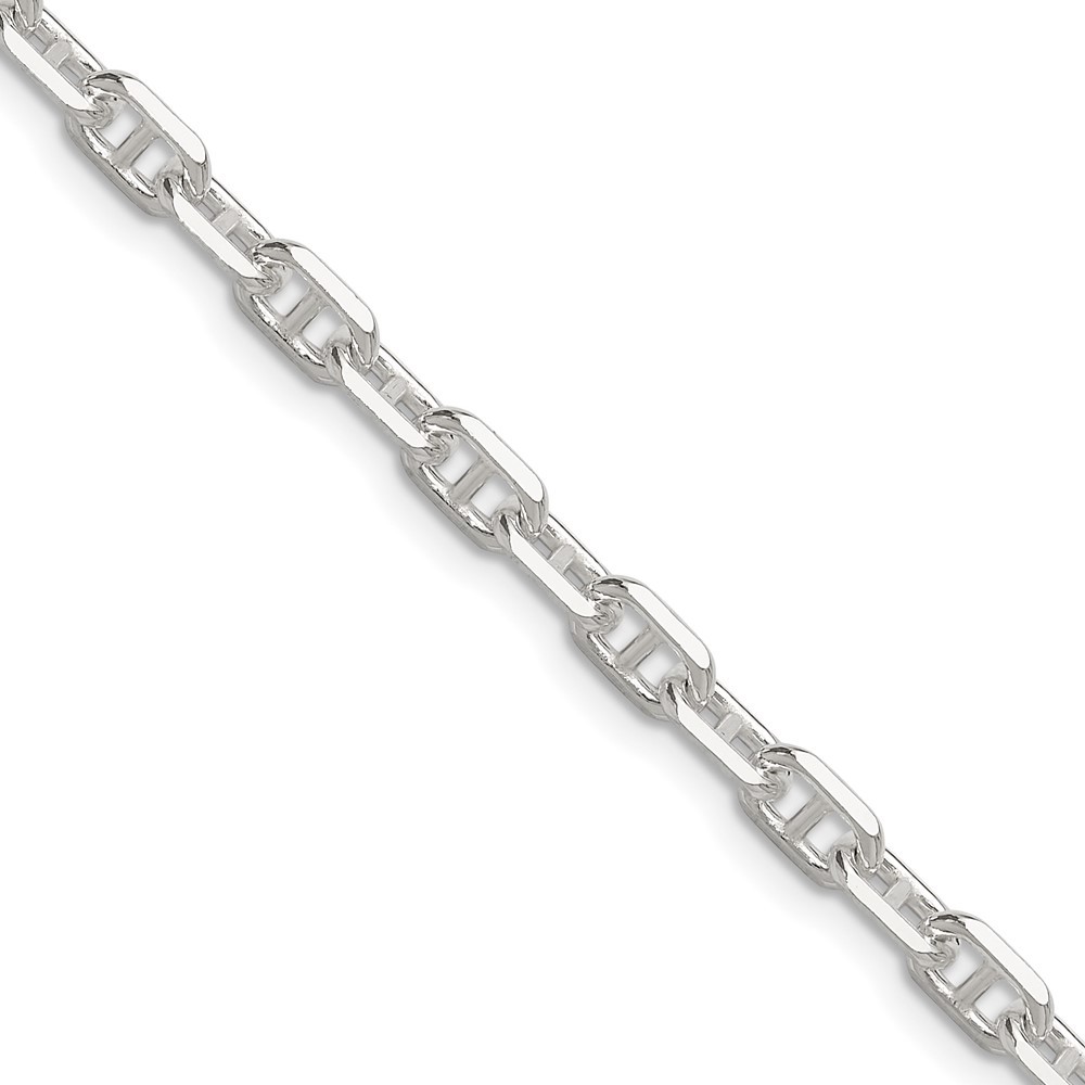 Sterling Silver Polished and Diamond-cut 4.75mm Mariner Link Chain Necklace 18″