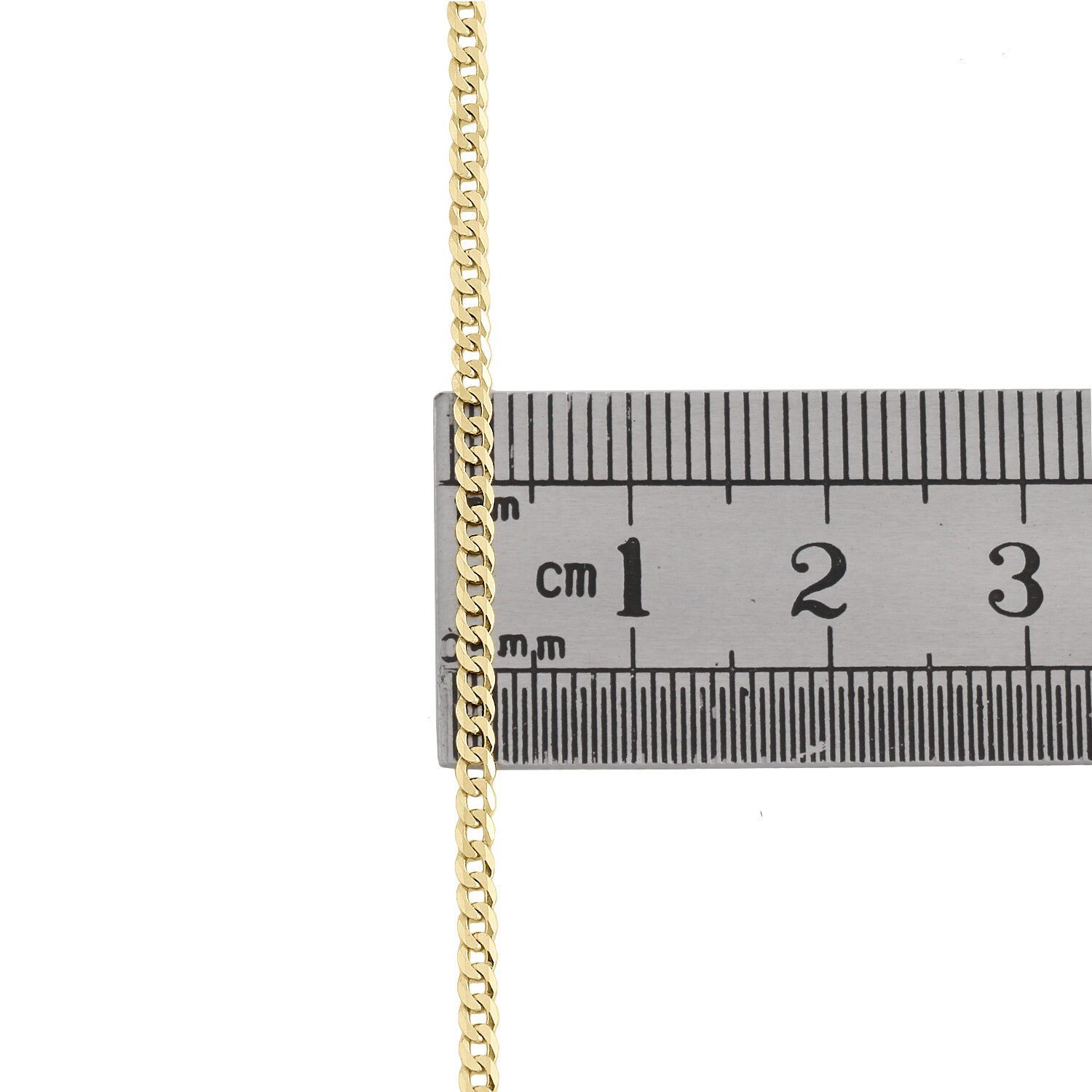 14K Yellow Gold 2mm Solid Plain Curb Cuban Link Anklet / Bracelet 7 – 10 Inches