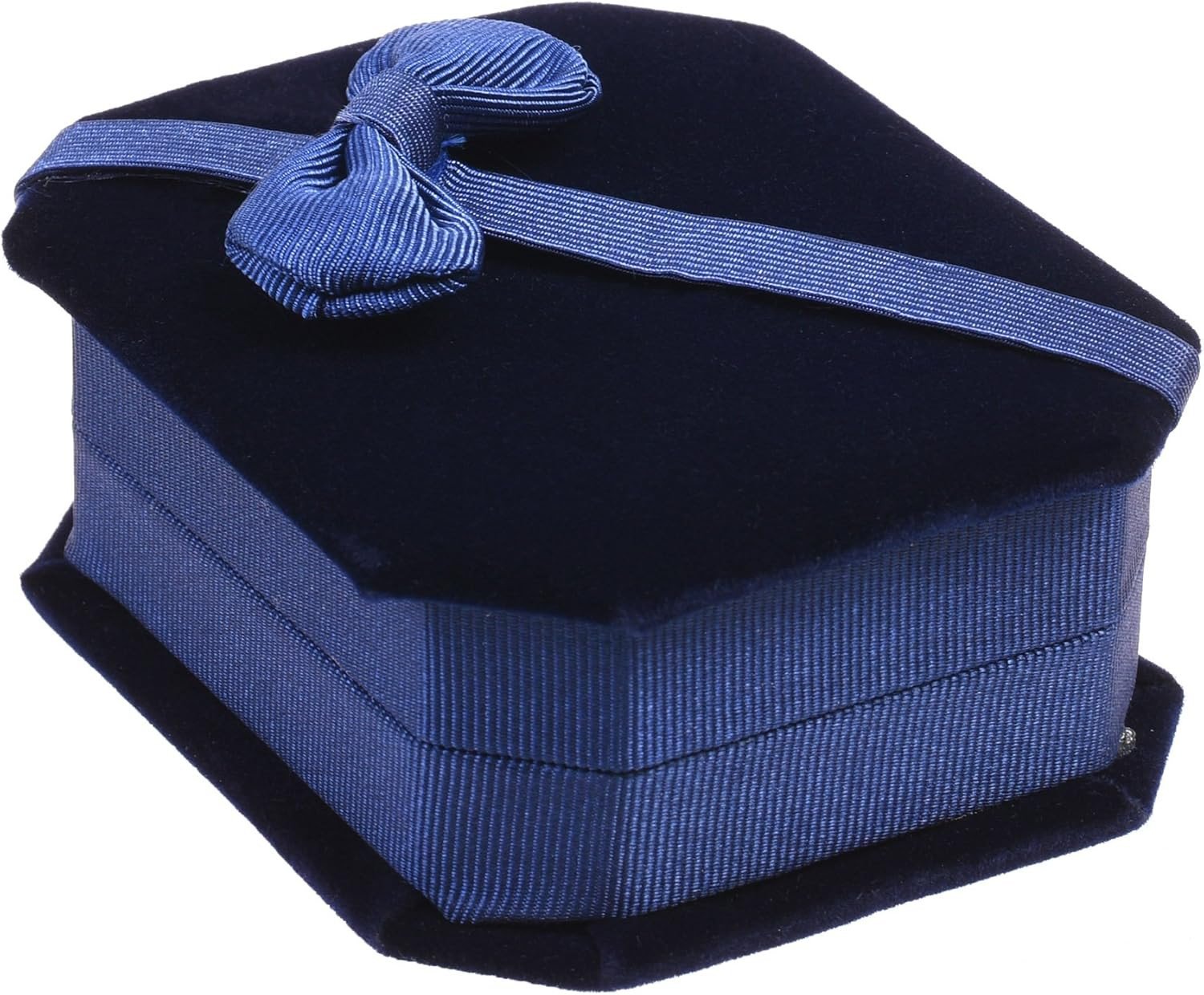 Blue Color Velvet Necklace Gift Box Pendant Gift Box Octagonal Jewelry Box with