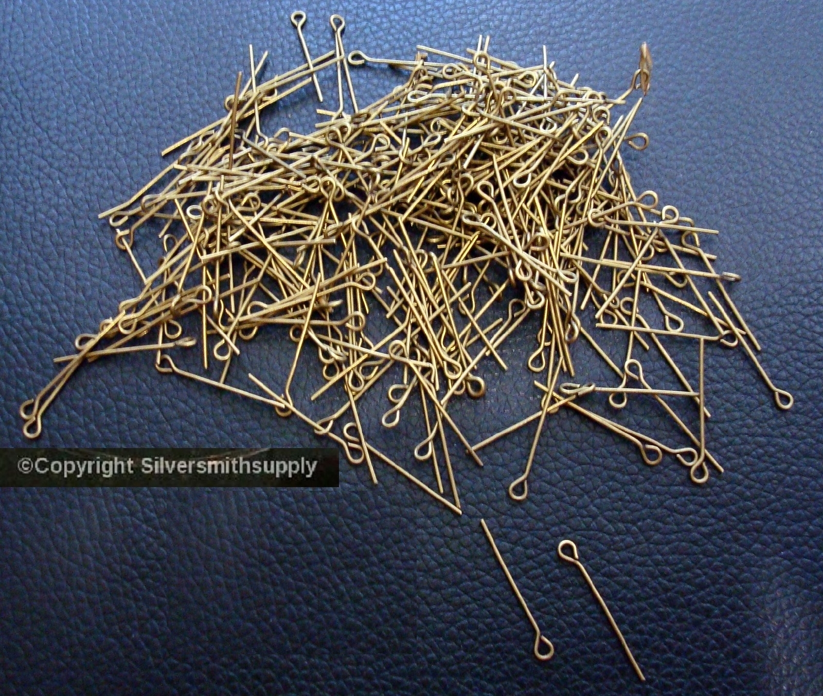 7/8in Bronze plated 20ga eye pins 300pcs 23mm bead findings earring parts FEP014