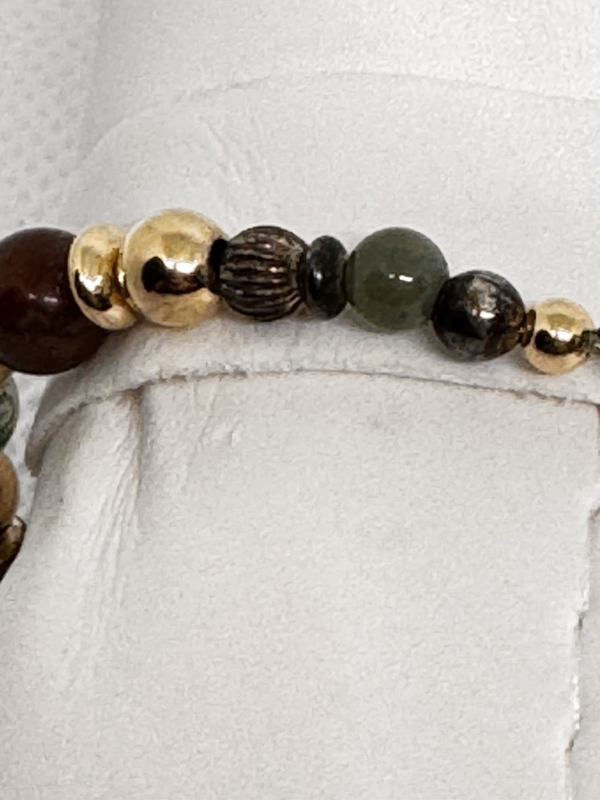 Vintage Sterling Silver NANA Bracelet 8.5” 22.4g Natural Jade Beads Toggle