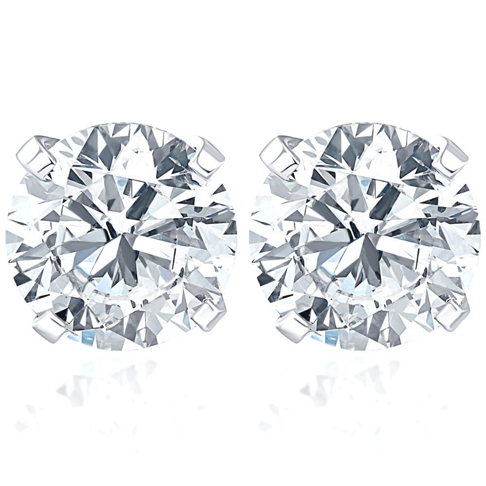 VS 1 Carat (ctw) Diamond Studs in 14k White or Yellow Gold Lab Grown