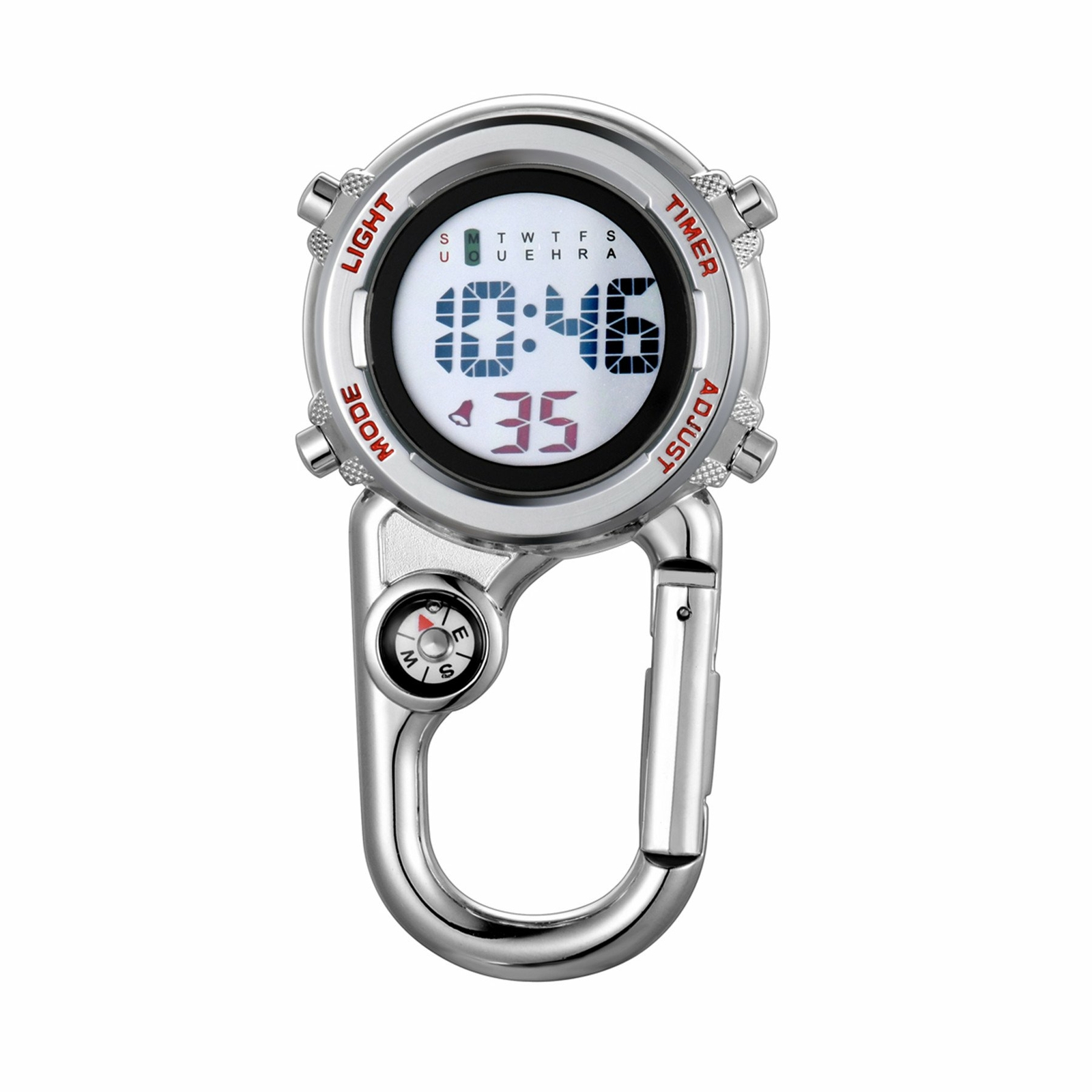 Outdoor Watch Stopwatch Clip on Hanging Watch Quartz Watch for Climbing Hiking
