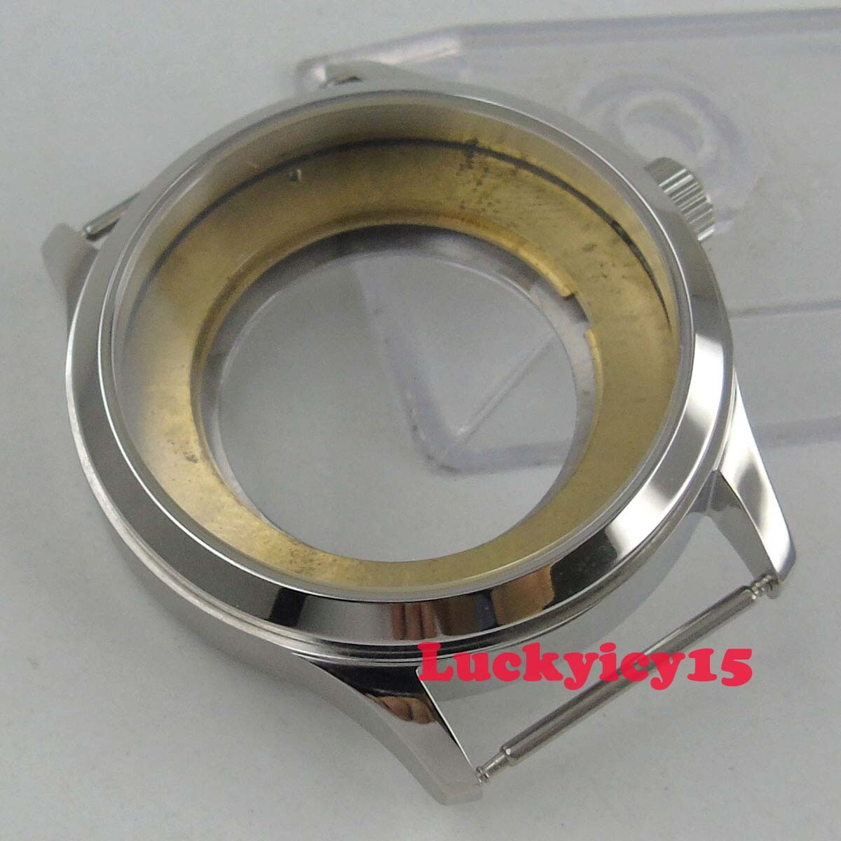 Polished 42mm sapphire glass Stianless steel watch case fit Miyota movement C20
