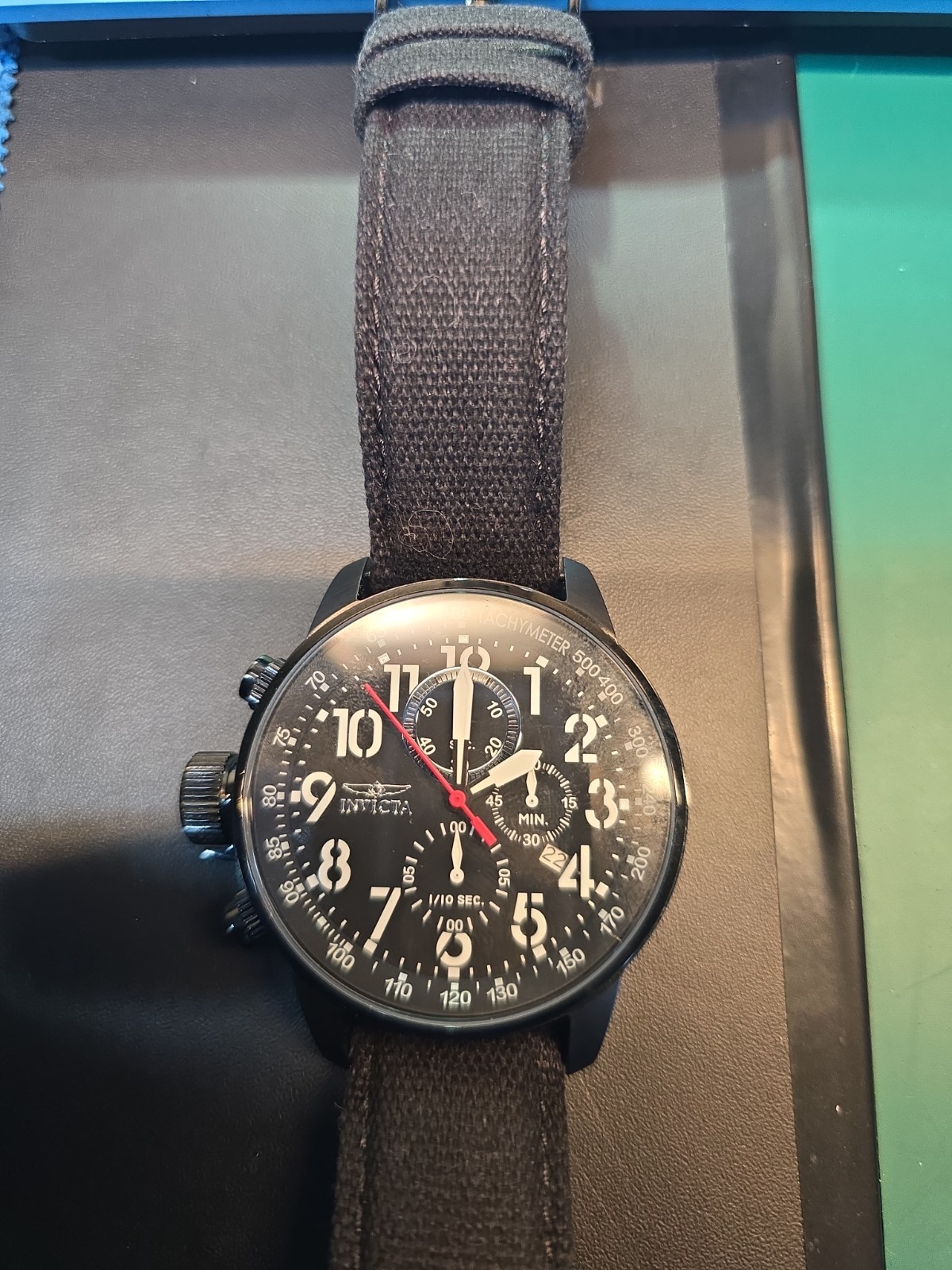 Invicta I-Force (1517) Chronograph Quartz 100m Tachymeter Black Dial