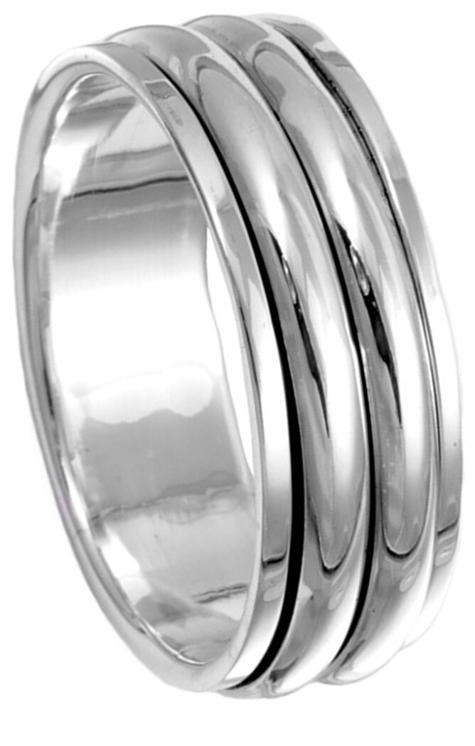 Sterling Silver Men’s Spinner Simple Ring Classic Pure 925 Band 8mm Sizes 8-13