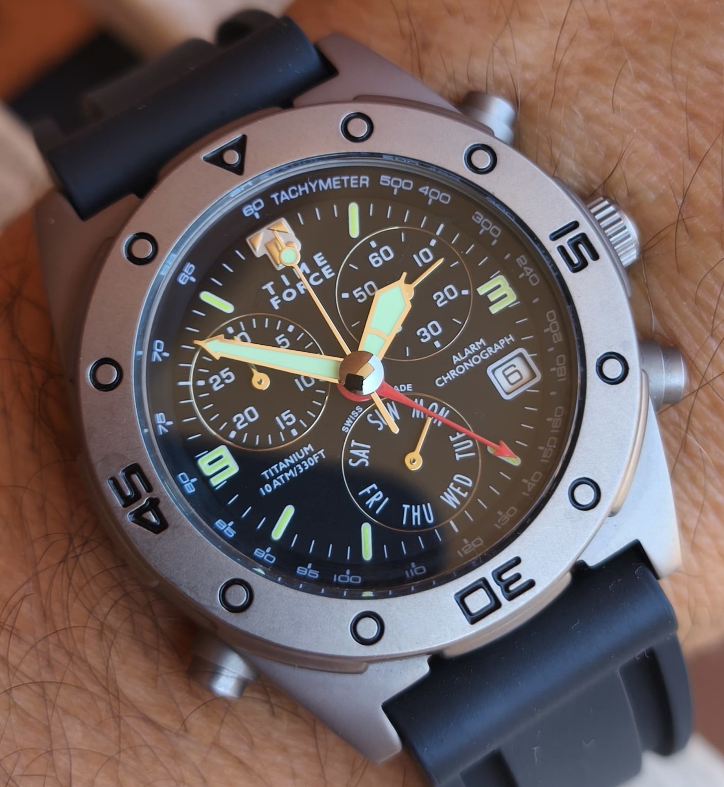 Time Force Titanium Alarm Chronograph 6811 Swiss Quartz Watch