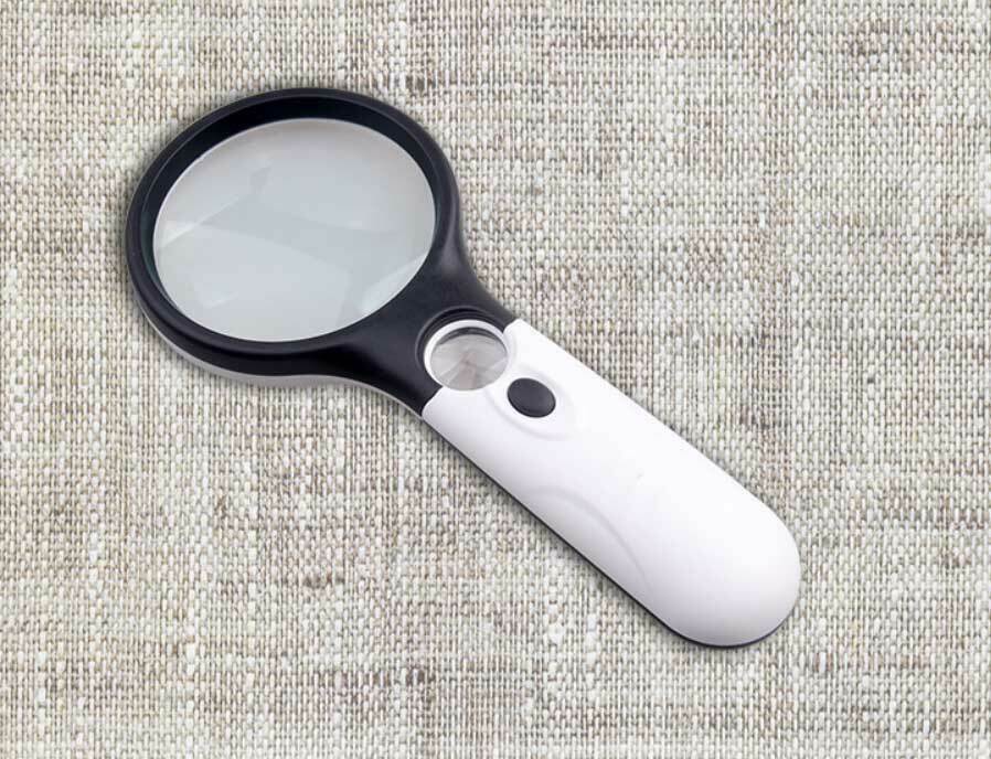 45X Magnifying Glass Handheld Magnifier 3 LED LightJewelry Reading Lens Loupe
